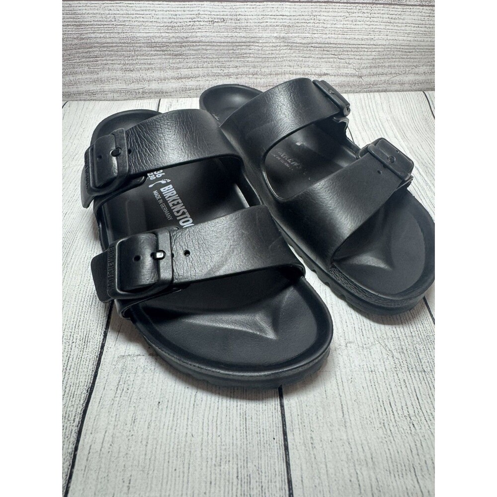 Birkenstock White Two Strap Buckle Slide Sandals Adjustable Straps EU 36